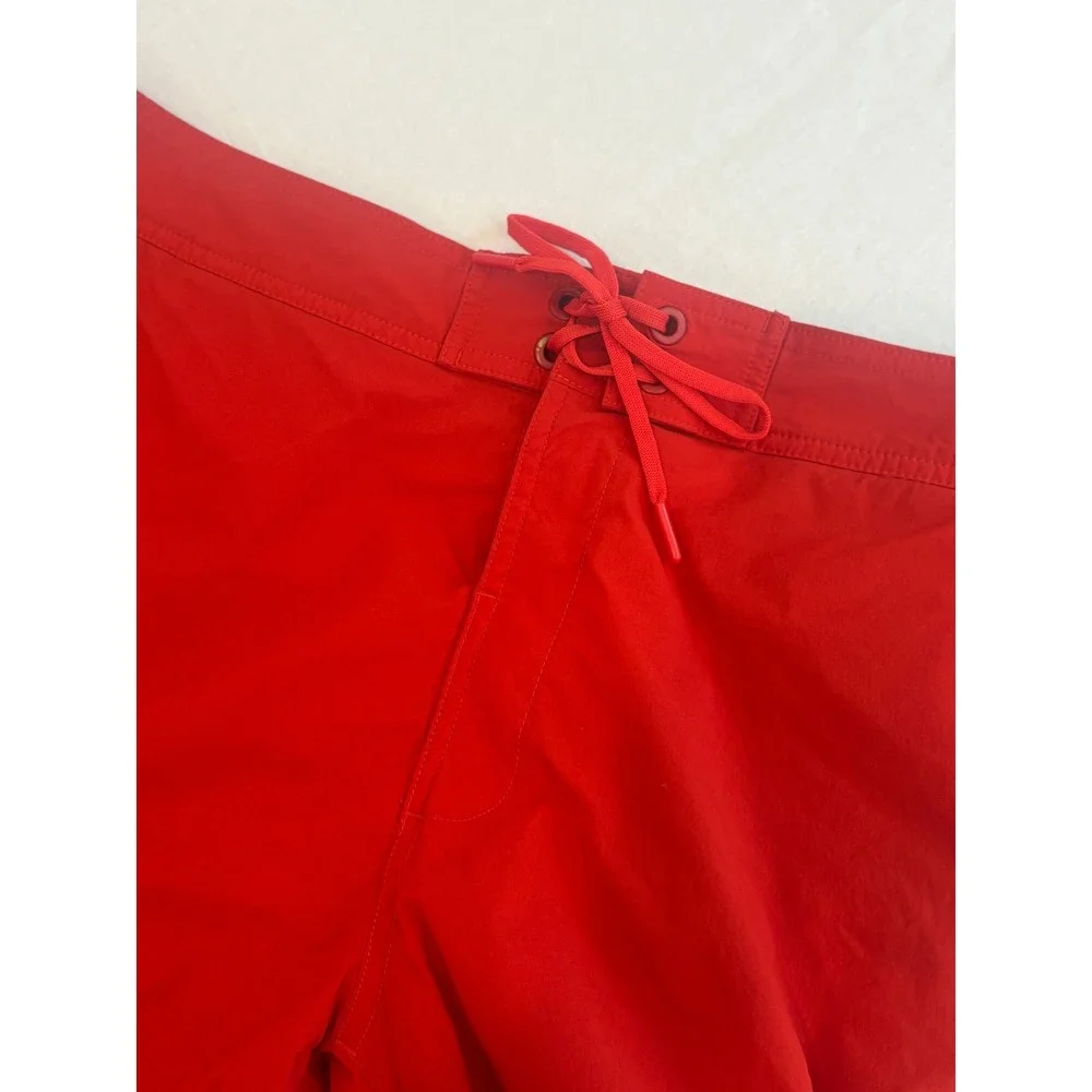 The North Face Mens Red Microfiber Board Shorts Swim‎ Trunks Size 38 Flat Front